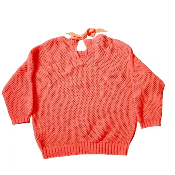 Ted Baker London | Neon Coral Knit Sweater Sz 3 - Picture 2 of 4